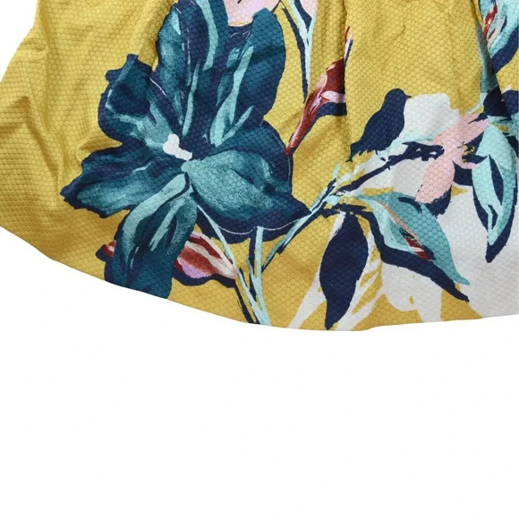 Maeve Anthropologie Yellow Floral Jacquard Textured Mini Skirt Size 14 - Picture 5 of 11